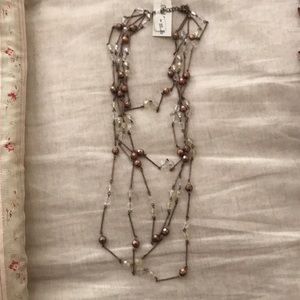 NWT Beads/crystals accent layered necklace
